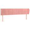 Cabeceira de cama c/ abas veludo 203x23x78/88 cm rosa 2