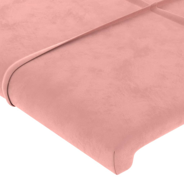 Cabecero de terciopelo rosa 203x23x78/88 cm M 5