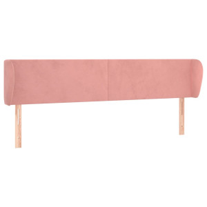 Cabecero de terciopelo rosa 163x23x78/88 cm H