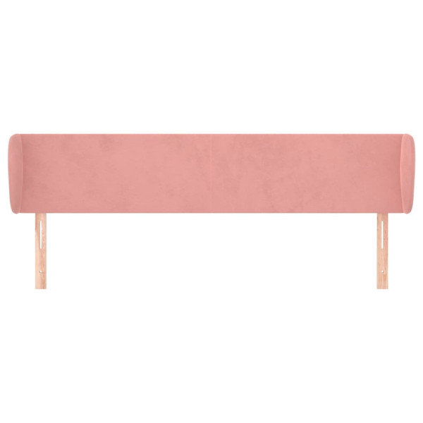 Cabeceira de cama c/ abas veludo 163x23x78/88 cm rosa M 3