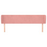 Cabecero de terciopelo rosa 163x23x78/88 cm 3