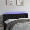 Cabecero con LED de terciopelo negro 147x16x78/88 cm 1