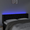 Cabeceira de cama c/ luzes LED veludo 147x16x78/88 cm preto 4