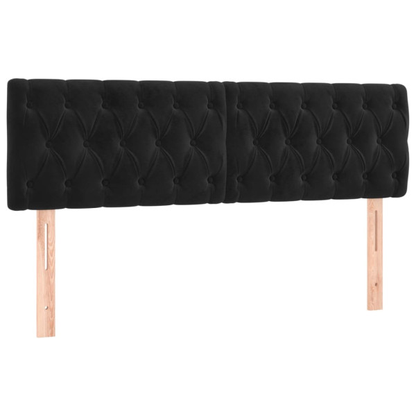 Cabeceira de cama 2 pcs veludo 72x7x78/88 cm preto M 2
