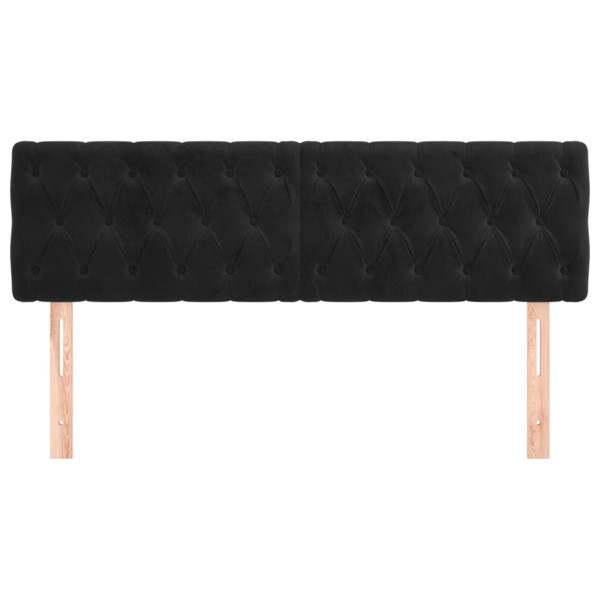 Cabeceira de cama 2 pcs veludo 72x7x78/88 cm preto M 3