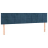 Cabeceira de cama c/ luzes LED veludo 180x5x78/88cm azul-escuro 4