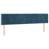 Cabeceira cama c/ luzes LED veludo 183x16x78/88 cm azul-escuro 3