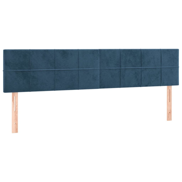 Cabeceira de cama 2 pcs veludo 90x5x78/88 cm azul-escuro M 2