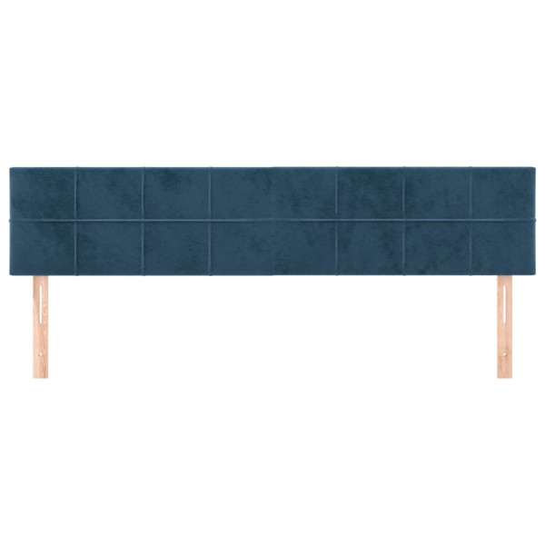Cabeceros 2 unidades de terciopelo azul oscuro 90x5x78/88 cm M 3