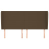 Cabeceira cama c/ abas tecido 183x23x118/128 cm castanho-escuro 3