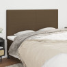 Cabeceira de cama 4 pcs tecido 90x5x78/88 cm castanho-escuro 1