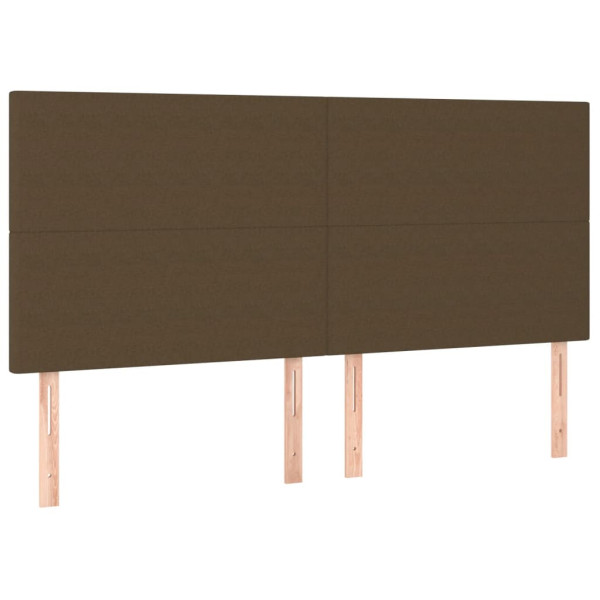 Cabeceira de cama 4 pcs tecido 90x5x78/88 cm castanho-escuro M 2