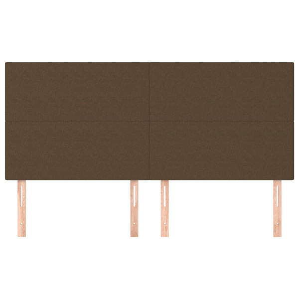 Cabeceros 4 unidades de tela marrón oscuro 90x5x78/88 cm M 3