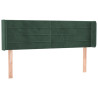Cabeceira de cama c/ abas tecido 147x16x78/88cm verde-escuro 2