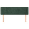 Cabeceira de cama c/ abas tecido 147x16x78/88cm verde-escuro 3