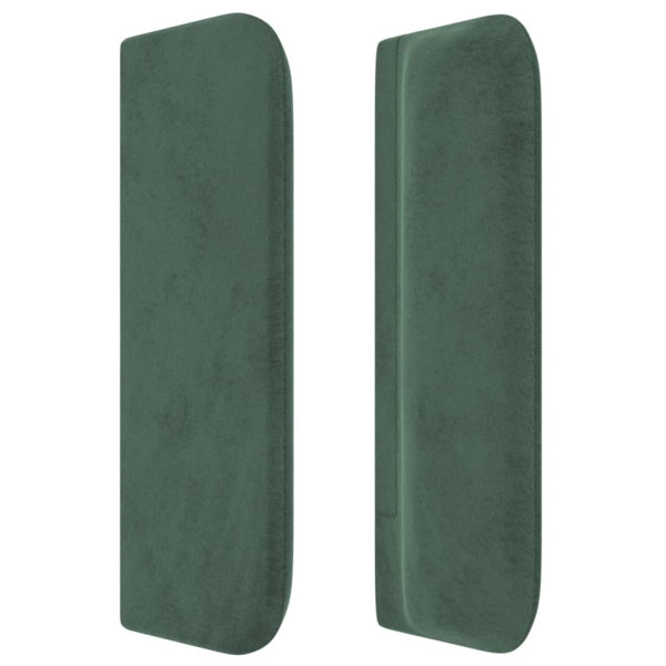 Cabeceira de cama c/ abas tecido 147x16x78/88cm verde-escuro M 4