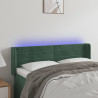Cabecero con LED de terciopelo verde oscuro 147x16x78/88 cm 1