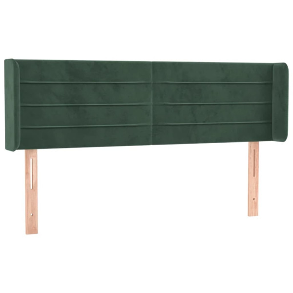 Cabecero con LED de terciopelo verde oscuro 147x16x78/88 cm M 3