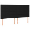 Cabecero con luces LED tela negro 160x5x118/128 cm 4