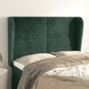 Cabecero con orejas de terciopelo verde oscuro 147x23x118/128cm 1