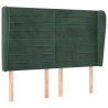 Cabeceira cama c/ abas veludo 147x23x118/128 cm verde-escuro 2