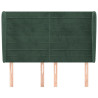 Cabeceira cama c/ abas veludo 147x23x118/128 cm verde-escuro 3