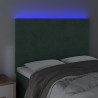 Cabecero con luces LED terciopelo verde oscuro 144x5x118/128 cm 3