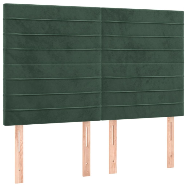 Cabecero con luces LED terciopelo verde oscuro 144x5x118/128 cm M 4