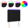 Cabecero con luces LED tela negro 80x5x118/128 cm 2