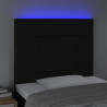 Cabecero con luces LED tela negro 80x5x118/128 cm 3