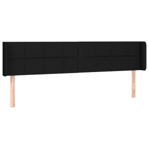 Cabeceira de cama c/ abas tecido 163x16x78/88 cm preto H
