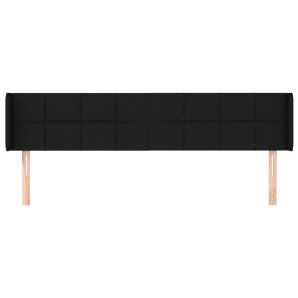 Cabeceira de cama c/ abas tecido 163x16x78/88 cm preto M 3