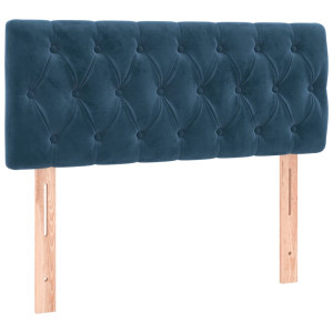 Cabeceira de cama veludo 100x7x78/88 cm azul-escuro H