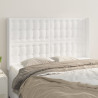 Cabecero con orejas de cuero sintético blanco 147x16x118/128 cm 1
