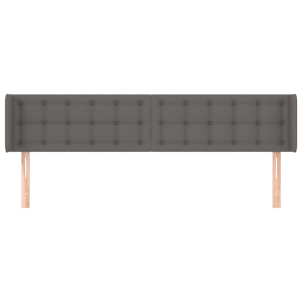 Cabecero de cuero sintético gris 163x16x78/88 cm M 3
