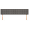 Cabecero de cuero sintético gris 163x16x78/88 cm 3