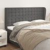 Cabecero con orejas cuero sintético gris 163x23x118/128cm 1