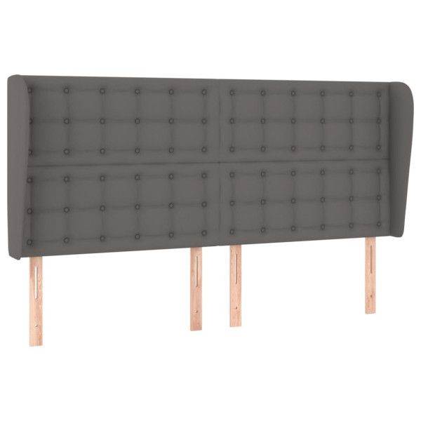 Cabeceira cama c/ abas couro artif. 163x23x118/128 cm cinzento M 2