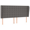Cabecero con orejas cuero sintético gris 163x23x118/128cm 2