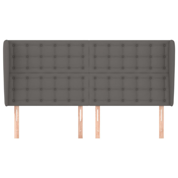 Cabeceira cama c/ abas couro artif. 163x23x118/128 cm cinzento M 3