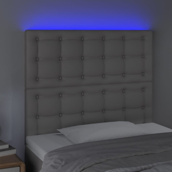Cabecero con luces LED cuero sintético gris 80x5x118/128 cm M 3