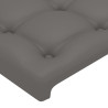 Cabecero con luces LED cuero sintético gris 80x5x118/128 cm 5