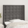 Cabecero con orejas cuero sintético gris 83x16x118/128cm 1