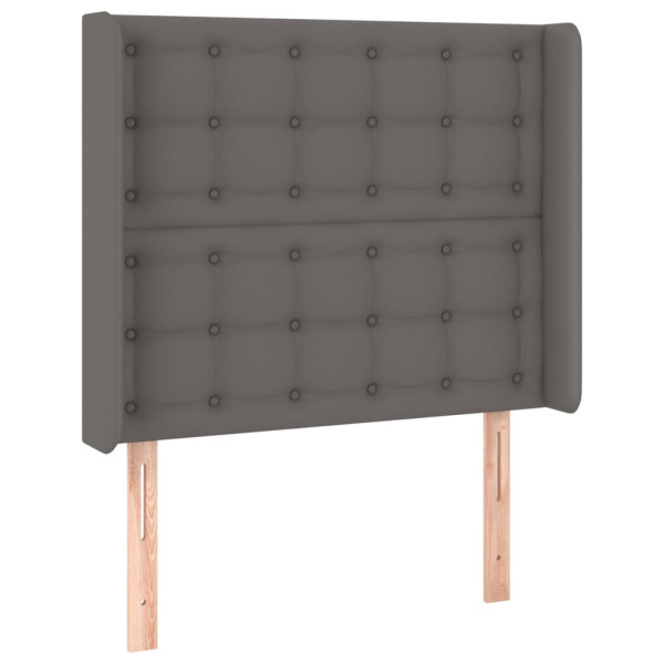 Cabeceira cama c/ abas couro artif. 83x16x118/128 cm cinzento M 2
