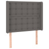 Cabecero con orejas cuero sintético gris 83x16x118/128cm 2