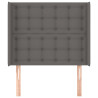 Cabeceira cama c/ abas couro artif. 83x16x118/128 cm cinzento 3