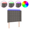 Cabecero con LED cuero sintético gris 83x16x118/128cm 2