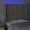 Cabecero con LED cuero sintético gris 83x16x118/128cm 4