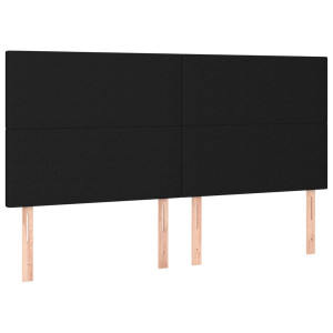 Cabeceros 4 unidades de tela negro 80x5x78/88 cm H