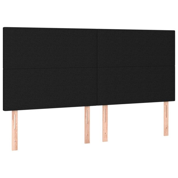 Cabeceira de cama 4 pcs tecido 80x5x78/88 cm preto M 2